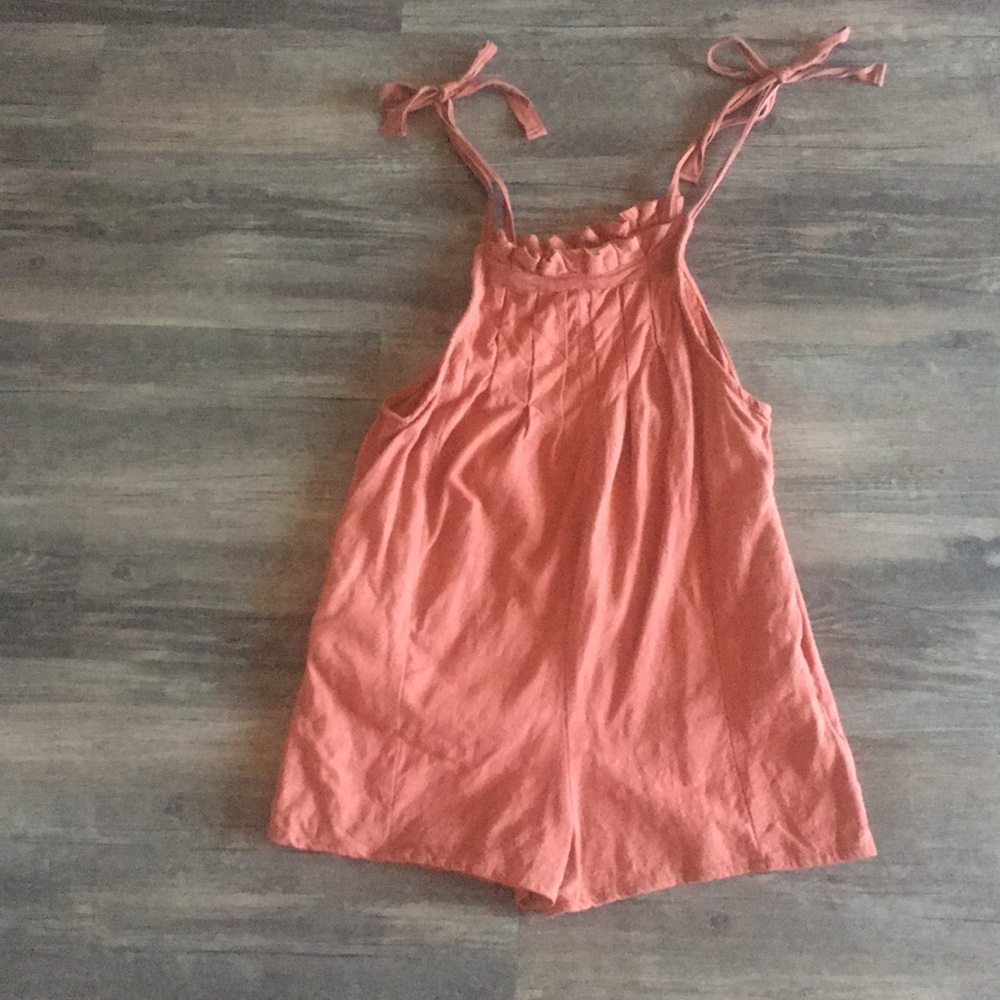 Burnt orange short tank top romper sun coverup